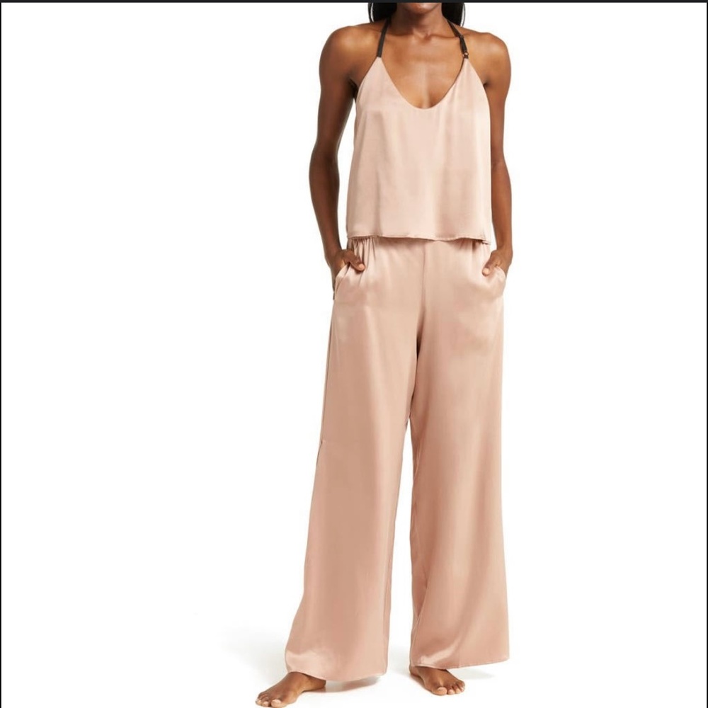 Lunya Washable Silk Cami Pant Set Nude/ Tan medium